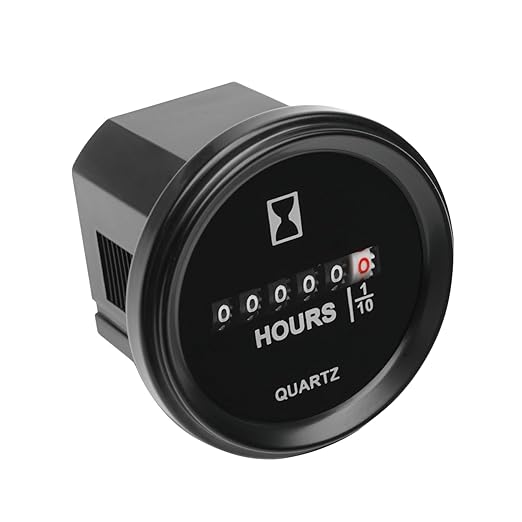 Runleader Mechanical Hour Meter, AC/DC 8V to 80V,Waterproof Design for Lawn Mower Golf Cart Boat Forklift Motorhome Sawmil etc.