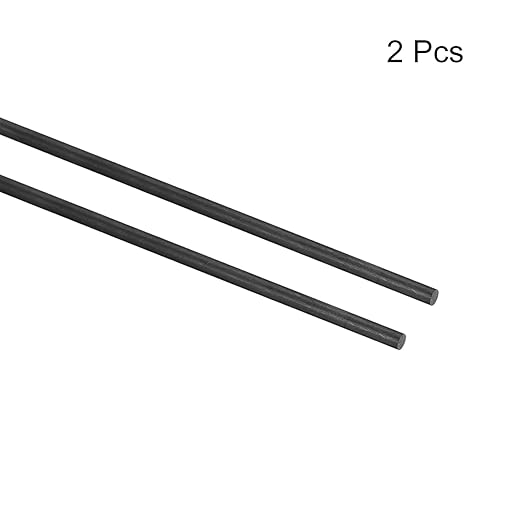 MECCANIXITY Carbon Fiber Rod, 4mm x 450mm for RC Plane DIY Tool Wing Tube Quadcopter Arm, Pack of 2