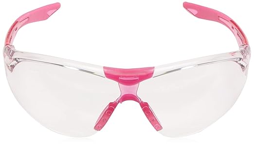 Elvex Delta Plus SG-18C-SLIM-PINK Avion SF Safety Glasses, Clear Lens with Pink Temple Tips, Slim Fit, Flexible, Abrasion Resistant, Anti Fog