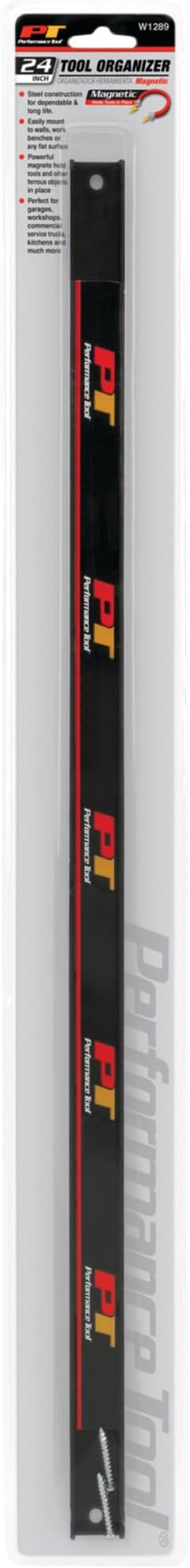 Performance Tool W1289 24” Magnetic Tool Strip Holder Organizer Rack | Knife Bar with Multipurpose | Ideal For Knife Holder, Knife Rack, Knife Strip, Kitchen Utensil Holder, Tool Holder & Art Supplies