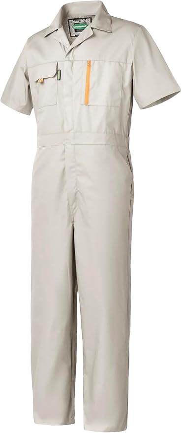 Mens Short Sleeve Coveralls Work Mechanics Jumpsuit Summer Overall Work Suit Breathable Crawl Suit Coverall