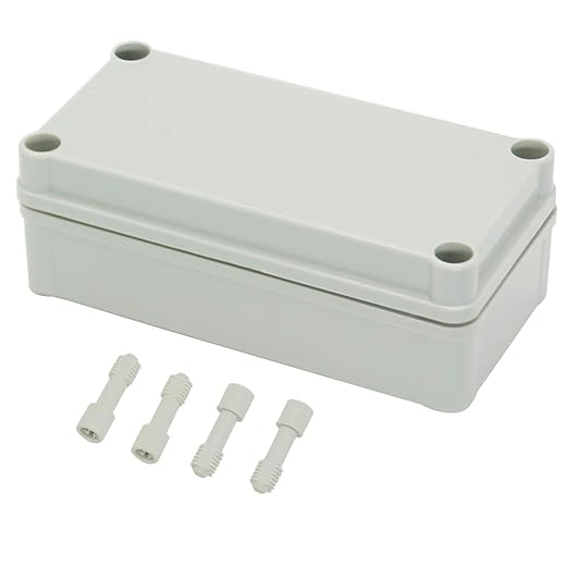 Zulkit Junction Box ABS Plastic Dustproof Waterproof IP67 Junction Boxes Universal Electrical Project Enclosure DIY Electronic Project Box Grey 6.30 x 3.15 x 2.17 inch (160 x 80 x 55 mm)