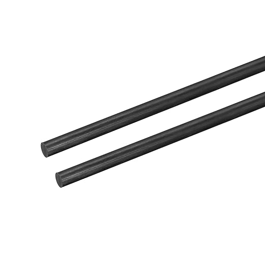 MECCANIXITY Carbon Fiber Rod, 6mm x 450mm for RC Plane DIY Tool Wing Tube Quadcopter Arm, Pack of 2