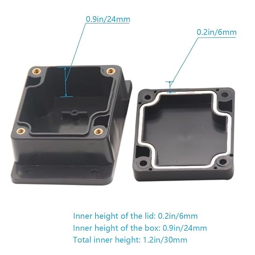 Zulkit Junction Box ABS Plastic Dustproof Waterproof IP65 Universal Electrical Boxes Project Enclosure with Fixed Ear Black 2.48" x 2.28" x 1.38"(Pack of 2)
