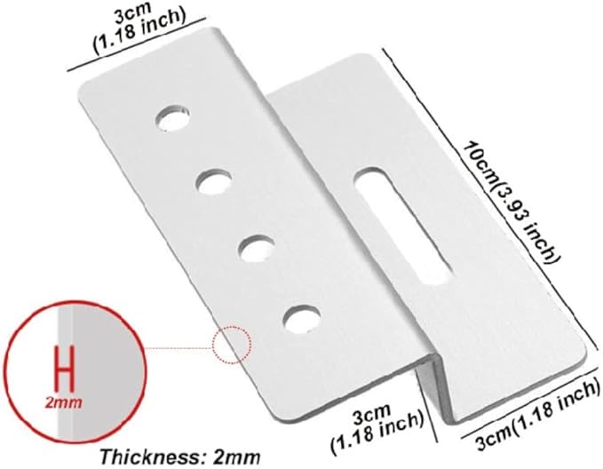 F-ber 4 Sets Z Mounting Aluminum Alloy Solar Panel Roof Mounting Bracket with Stainless Bolt for Carvan Roof Solar System Fitting