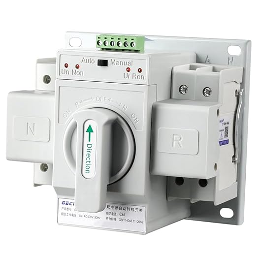 220V 2P 63A Dual Power Automatic Transfer Switch Generator Changeover Switch Mini ATS PV RV Transfer Switch 50HZ/60HZ