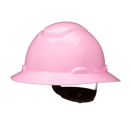3M Hard Hat SecureFit H-813SFR-UV, Pink, Non-Vented Full Brim Style Safety Helmet with Uvicator Sensor, 4-Point Pressure Diffusion Ratchet Suspension, ANSI Z87.1