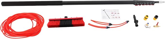 35.43 Ft Window Washing Kit with Extension Poles Solar Panel Cleaner Window Cleaning Tool Kit Solar Panel Cleaning Brush and Pole Water Fed Pole Window Cleaning System for Cars Windows (35.43 Ft)