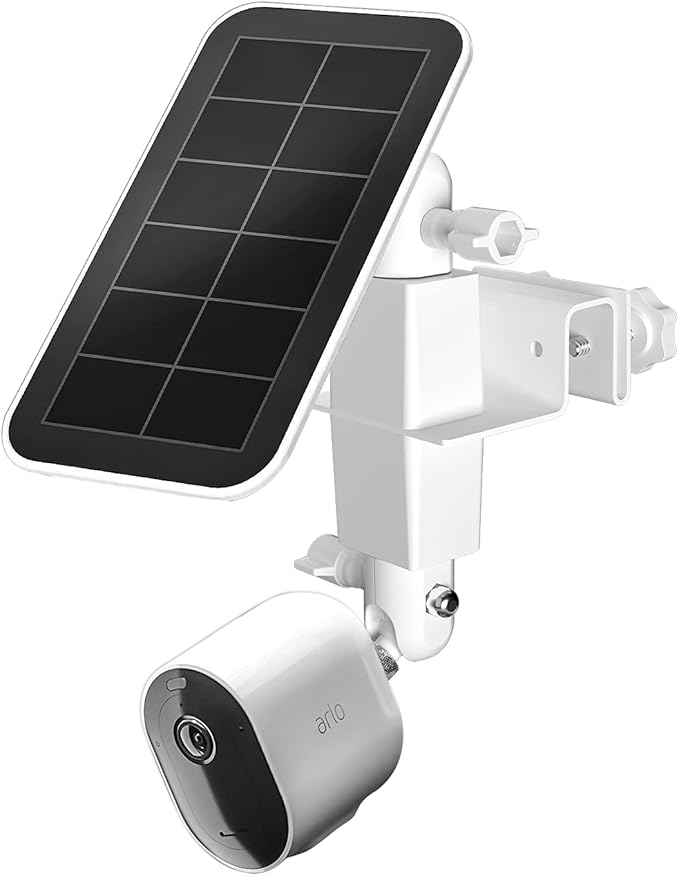 Adjustable 2 in 1 Security Camera and Solar Panel Gutter Mount Compatible with Wyze/Reolink/Arlo Solar Panel for Maximum Sunlight