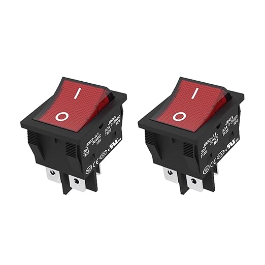 JD 2pcs 30A Power Switch 12V/24V/36V KCD4 DC Boat Rocker Switch ON/Off Switch 4Pins 2Position Toggle Switch with UL Certificate