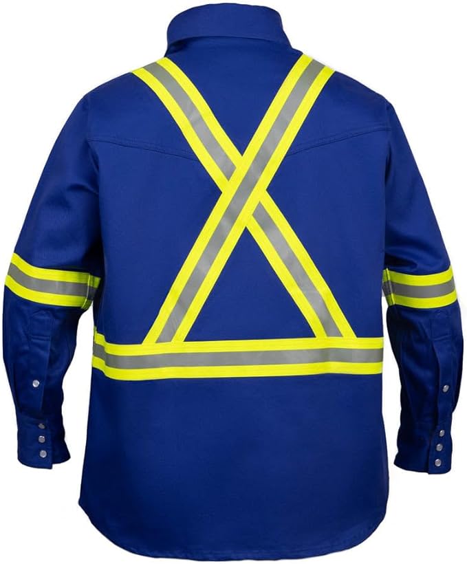 Flame Resistant High Visibility Hi Vis FR Shirt - 100% C - 7 oz