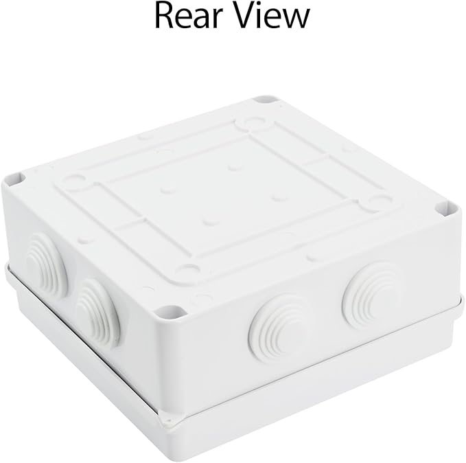 LeMotech ABS Plastic Dustproof Waterproof IP65 Junction Box Universal Electrical Project Enclosure White 5.9 x 5.9 x 2.8 inch (150 x 150 x 70 mm)
