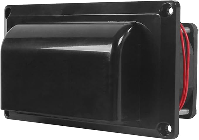 Flylin 12V RV Side Vent Fan, Air Vent Ventilation Fan with Mounting Screws Plastic Exhaust Fan for RV Motorhome Caravan Camper Boat Marine Yacht (Black)