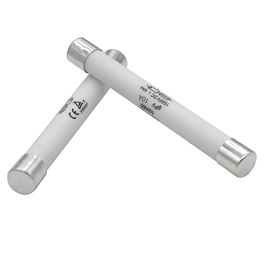 ZOOKOTO 2 Pcs 10x85mm 1500V DC Solar PV Photovoltaic Fuse 10A in line Fuse 10A, 1500V DC TUV&CE:40KA,UL:20KA