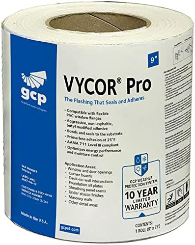 Grace Vycor Pro Self Adhered Window and Door Flashing - 9 Inch - Carton of 4