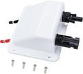 Solar Cable Entry Gland with 0.33Ft 10AWG Solar Extension Cable, UV Resistance, Dual Solar Junction Box with Connectors on RV, Boat, Van, Camper(White)