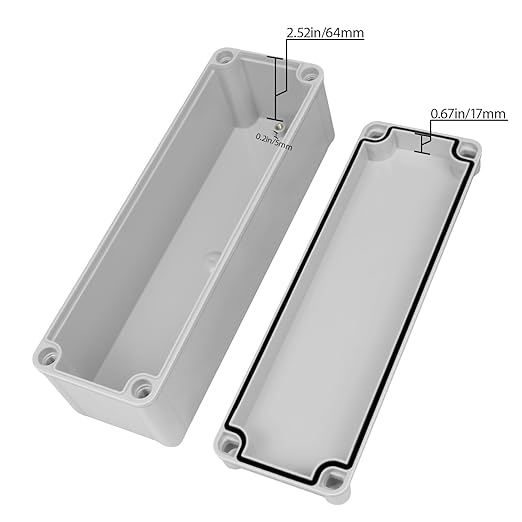 Junction Box，9.8"x 3.3"x 3.1" Outdoor Electrical Box with Mounting Plate, IP67 Dustproof Waterproof ABS Plastic Project Box, DIY Electrical Enclosure Gray (250x 85x 80 mm)