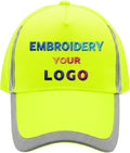 YOWESHOP Reflective Safety Baseball Cap Customize Logo with Removable PE Shell Hi-Vis Safety Work Hat