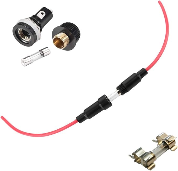 Fast-blow Glass Fuses - 150pcs Assorted Kit + Fuse Holders (AGC Inline, Panel Mount Types) + 30pcs Fuse Seats