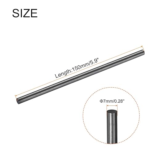 MECCANIXITY Carbon Fiber Rod, 7mm x 150mm Carbon Rod Bar for RC Airplane DIY Craft Kite Wing Tube Quadcopter Arm Repair Pack of 2