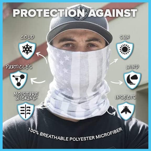 S A Company 5-Pack UV Face Shield | UV 30+ Multipurpose Neck Gaiter Balaclava for Adults | Multiple Color Packs