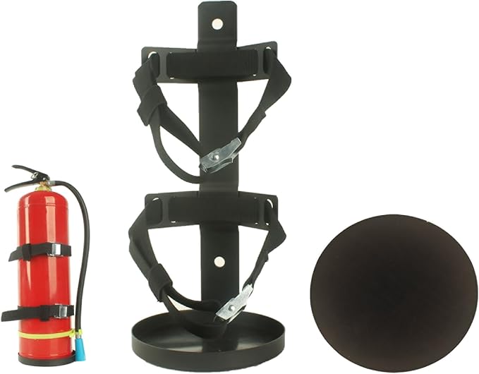 Fire Extinguisher Mount,Wall Hanging Bracket,Fire Extinguisher Holder for Home, Car, RV, Truck, Mini Fire Extinguishers (5LB Black)