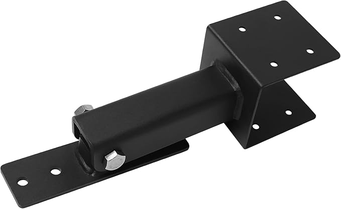 3 Pcs Roof Riser Brackets Kit, Heavy Duty Pergola Roof Riser Beam Bracket with Black Powder-Coated, Adjustable Saddle Roof Riser Post and Beam Mount Kit for Gazebo Pergola