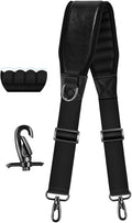 ZINZ Shoulder Strap 78" Belt with Neoprene Thick Padded, Universal Bag Strap with Double Adjustable Buckles and Metal Swivel Hooks,Ideal for Individuals 5'11" and Taller,Black
