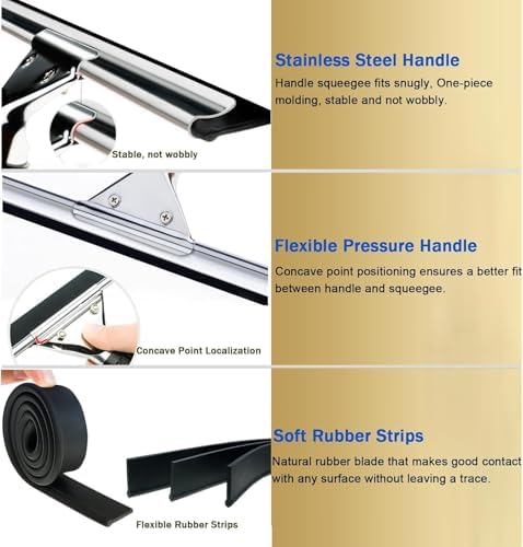 Professional Aluminum Telescoping Window Cleaner Tool Kit - 13 to 50 Feet Extension Pole for High Windows & Solar Panels Cleaning, Durable & Lightweight