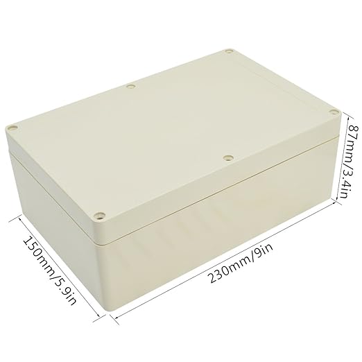 LeMotech Waterproof Dustproof IP65 ABS Plastic Junction Box Universal Electric Project Enclosure Pale Gray 9.0 x 5.9 x 3.4 inch (230 x 150 x 87 mm)