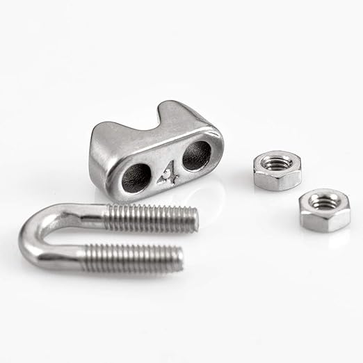3/16 Inch M4 Wire Rope Cable Clip Clamp, 304 Stainless Steel, U Bolt Saddle Fastener, 25 Packs