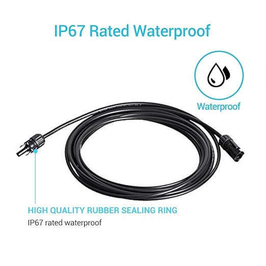 Renogy 40Ft 10AWG Solar Panel Extension Cable, black