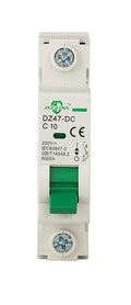 DC Miniature Circuit Breaker, 1 Pole 10 Amp, 110V-250VDC, 6kA Din Rail Mount Breaker with Thermal Magnetic Trip, DZ47-63 C10 1P, DC Solar MCB