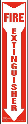 Fire Extinguisher Sign 2-pk. with Vertical Red & White Down Arrow, 4" x 18" Permanent Self Adhesive Vinyl with Rounded Corners, J. J. Keller & Associates, Inc.