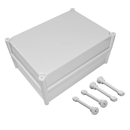 LeMotech Junction Box IP67 Waterproof Dustproof ABS Plastic Project Box for Electrical Outdoor Enclosure Gray 15 x 11 x 7.1 inch (380 x 280 x 180 mm)