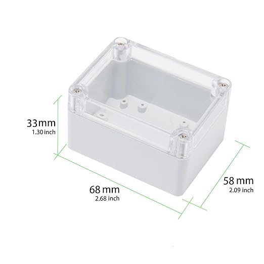 68x58x33mm ABS Plastic Junction Box, Waterproof IP65 Electrical Enclosure Box Universal Project Connection Box with PC Transparent Clear Cover 2.7x2.3x1.3 inch(68 x58 x33 mm)¡­