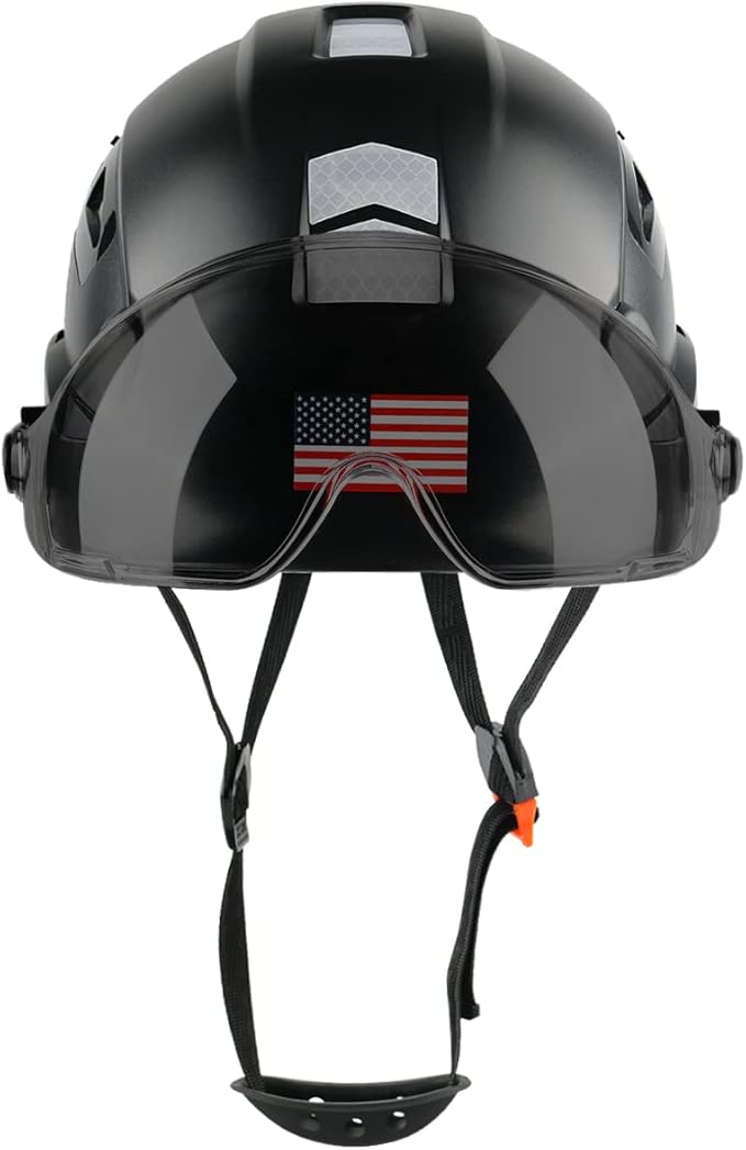 GREEN DEVIL Safety Helmet Hard Hat with Visor Chinstrap Adjustable Lightweight Vented ABS Work Helmet for Men and Women 6-Point Suspension ANSI Z89.1 Approved Ideal for Industrial & Construction