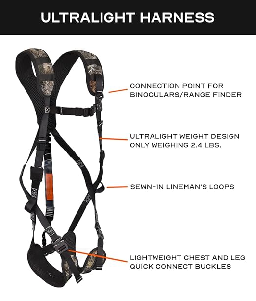 Malta Hunting Safety Ultralight Safety Harness Kit Set, TrueTimber Patterns, Multi-Sizes (Kanati Camo, XXLarge)