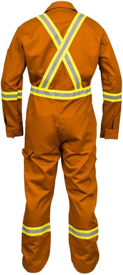 Just In Trend Safety Hi Vis Coverall with Leg Zipper – 100% Cotton, 7 oz