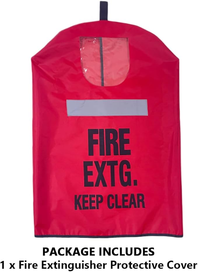 Fire Extinguisher Cover with Reflective Strap, Heavy Duty Fire Sa-fety Protective Sleeve from scuffs & scratches Accessories, 18"Wx26"L, 1 Pcs (13-20LB)