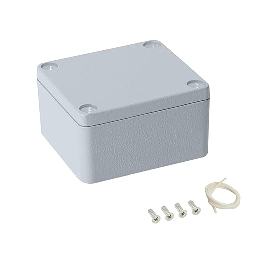 LeMotech Aluminum Alloy Metal Junction Box IP67 Waterproof Dustproof Small Electrical Box Outdoor Universal Enclosure Grey 2.5x2.2x1.3in (64x58x35mm)