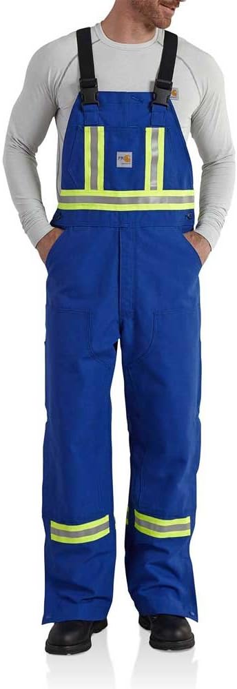 Carhartt Men's 101703 Flame-Resistant Striped Duck Bib Overall - Unlined