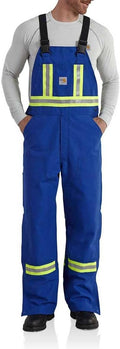 Carhartt Men's 101703 Flame-Resistant Striped Duck Bib Overall - Unlined