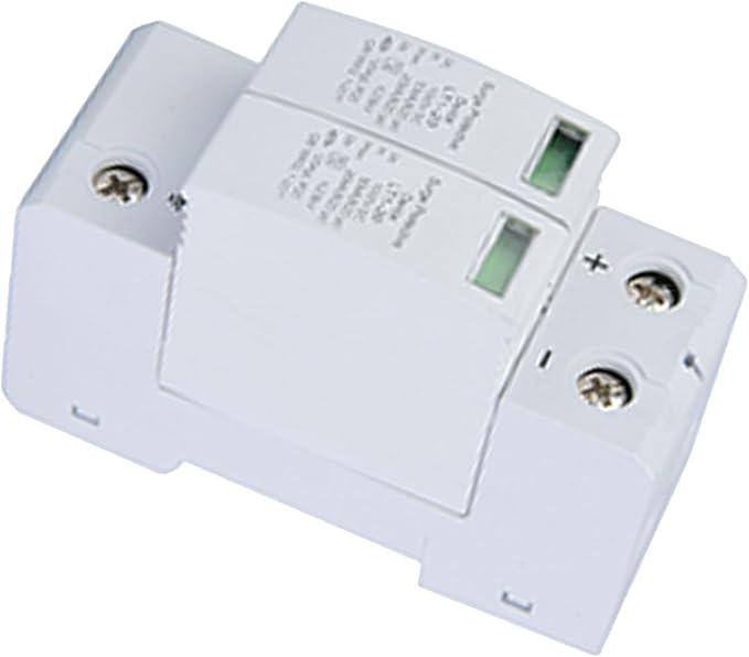 Dc Solar Surge Protector, 2P 20KA Voltage Surge Protector Surge Protective Device DC Photovoltaic Lightning Protector Low-Voltage Arrester Solar PV Lightning Arrester Device for Home