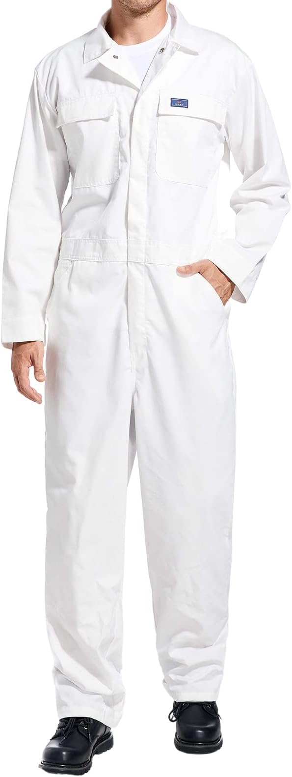 HISEA Men's Long Sleeve Coverall, Stain & Wrinkle Resistant Mens Work Coverall with Multi Pockets