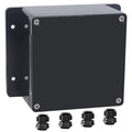 Junction Box IP65 Waterproof ABS Plastic Electrical Project Case Power Junction Boxes, Project Box with Fixed Ear Black 4.72x4.72x2.95 inch (120x120x75mm)