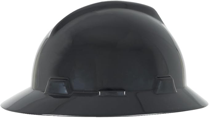 MSA V-Gard Full-Brim Hard Hat with Suspension - Polyethylene Shell, Superior Impact Protection and Self Adjusting Crown Straps - Standard Size Hard Hat
