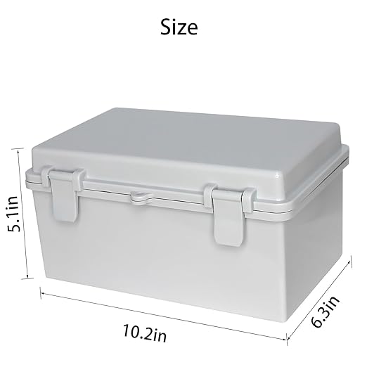 Electrical Junction Box, Outdoor Electrical Box Waterproof ABS Plastic Engineering Enclosure with Plastic Snap Gray Cover 10.2"x6.2"x5.1"