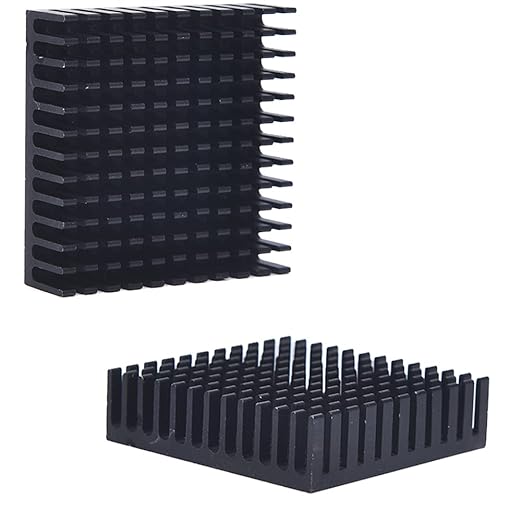 4PCS Black Aluminum Heat Sink with Thermal Conductive Adhesive Tape, 40×40×11mm Heatsink Cooler for Cooling VRM GPU Stepper Driver 3D Printer Stepper Motor