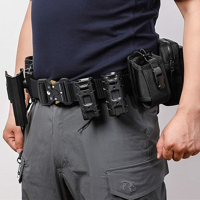 DOOPAI Tactical Belt for Men, 3Pack Military Nylon Web with Heavy Duty Quick Release Metal Buckle